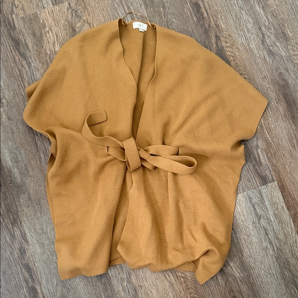 Loft Camel Sweater with Tie